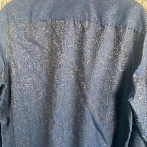 Navy Tasso Elba Button Up 15.5 - Picture 7 of 7